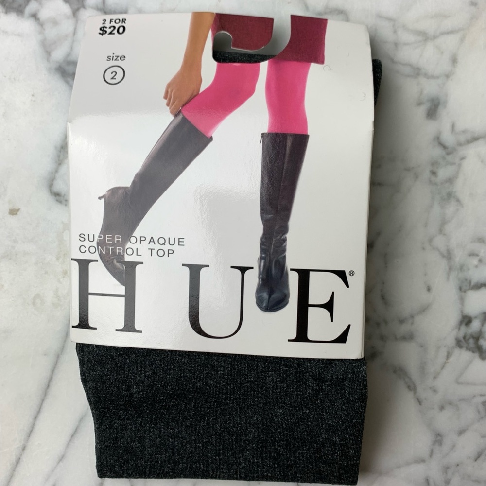 HUE Super Opaque Control Top Heather Gray Tights